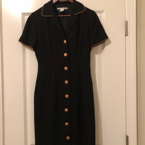 Maggy London Dress Juniors Size 13 Black Button - Picture 5 of 8